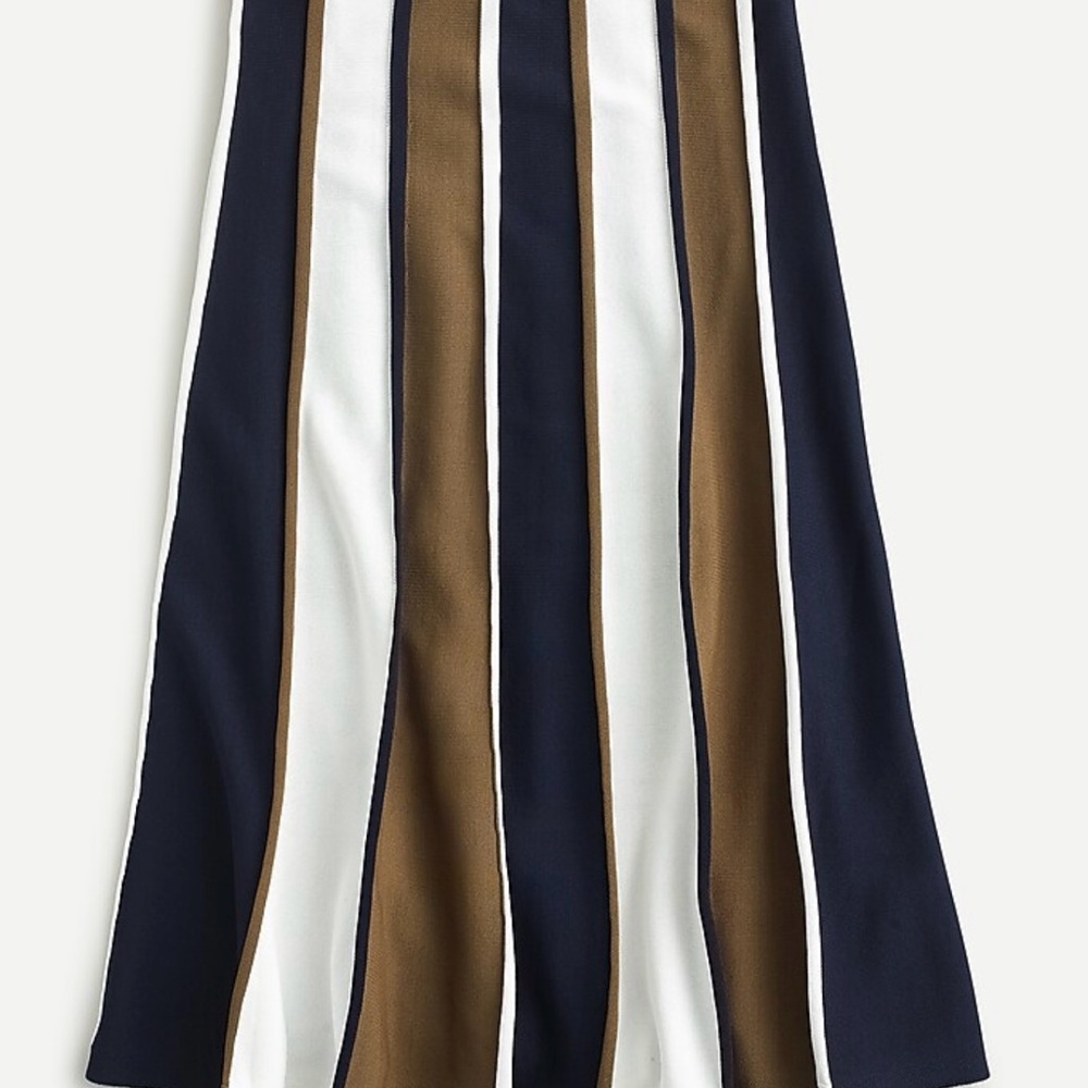 Striped Navy, White, and Brown Women's Skirt